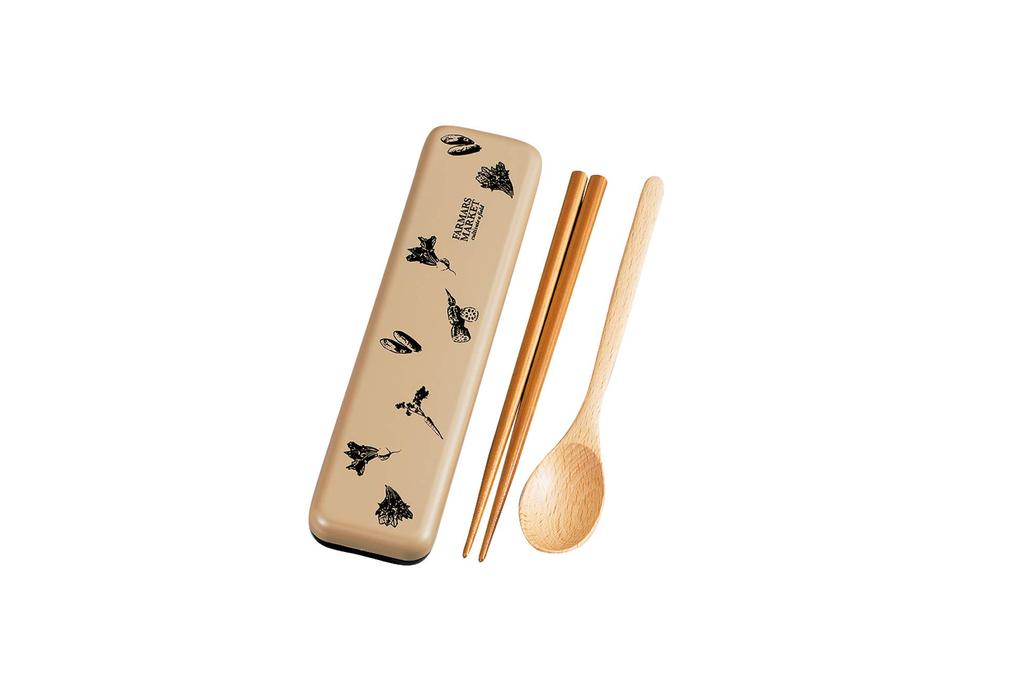 Tatsumiya Spoon Chopsticks Sand 18.0cm & Set, Beige, "FARMARS MARKET"