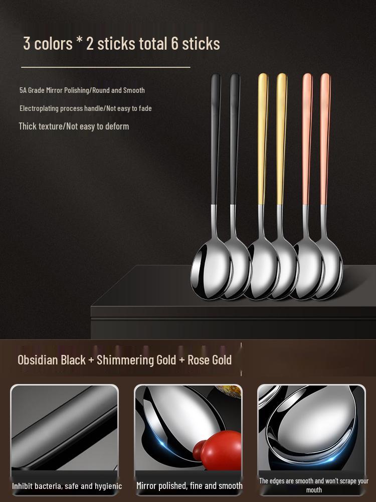 Korean Style Stainless Steel Long Handle Soup & Stirring Spoon