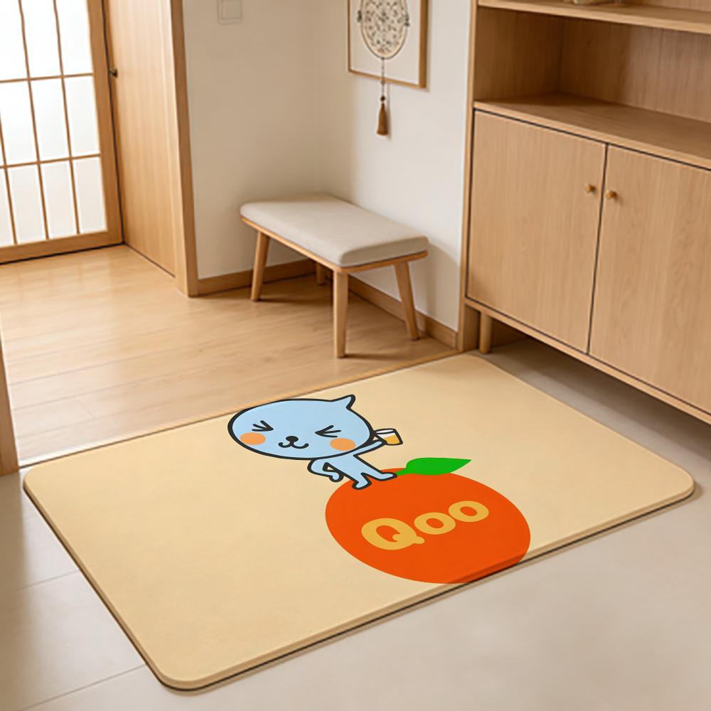 ANIME Q-Qoo Floor Mat Absorbent Floor Mat Non-Slip Entrance Rug for Bathrooms Restrooms and Toilets