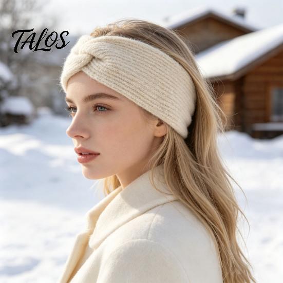 Wide Headband for Winter Sports Women Headband, Twist Knot Knitted Thick Warm Ear Cozy Protection Skiing Warmers, Head Wrap Cold Weather Autumn