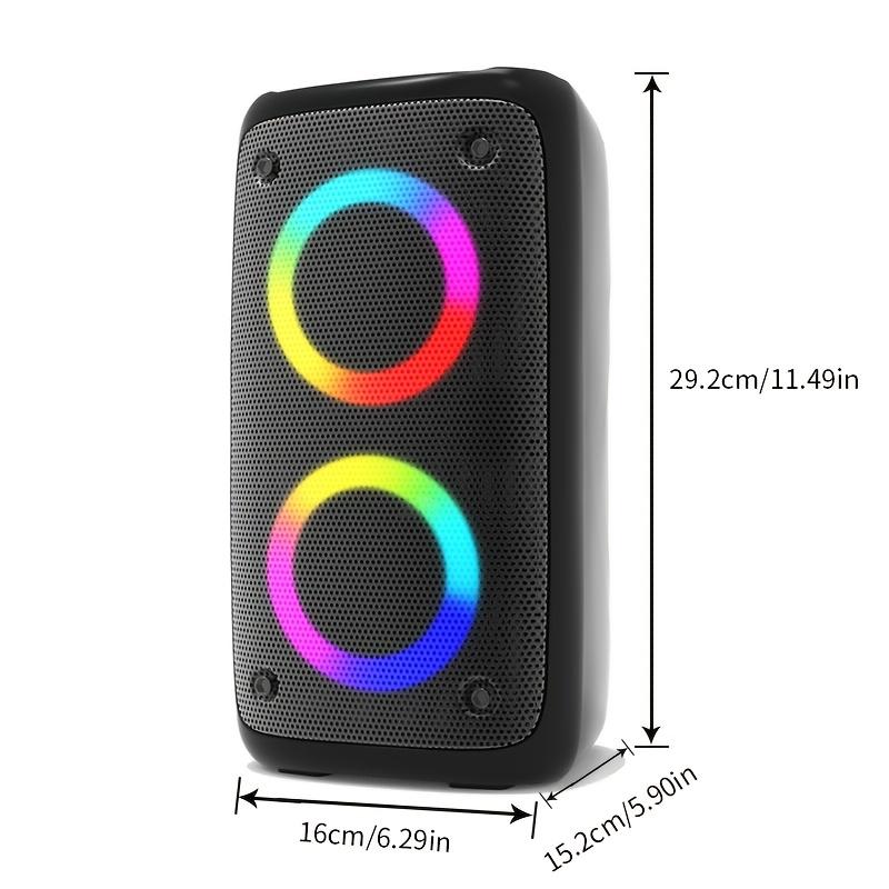 High-Power Wireless Speaker with Subwoofer - Sleek Black, Wireless-Enabled, Large Outdoor Sound System with Vibrant Part Disco Lights