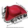 Sombrero de Pirata Teatral de Lujo Diseñado con Encaje y Pluma Sombrero de Pirata de Halloween Para Ocasión Especial