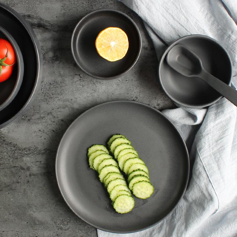 Nordic Ceramic Rice Bowl and Plate Set - Customizable LOGO Tableware