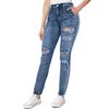 Women's High Waist Washed Women's Jeans Fashionable Versatile Straight Leg Pants
