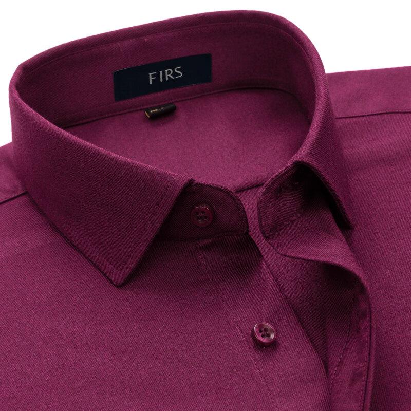 FIRS Men's Washable Merino Wool Long Sleeve Business Casual Shirt