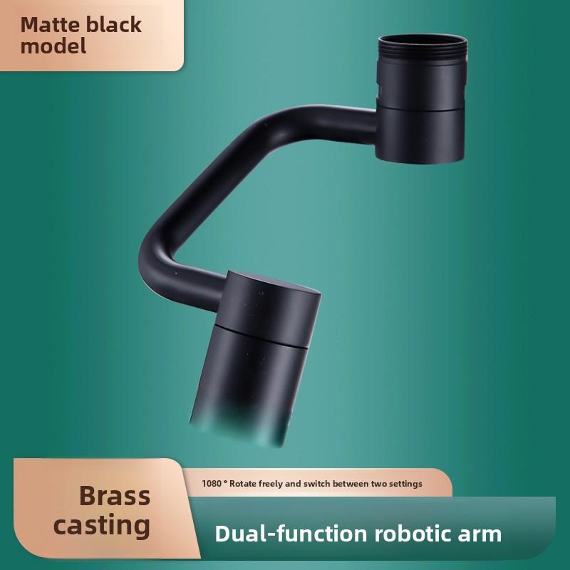 Universal Swivel Faucet Mechanical Arm Bathroom Sink Faucet Nozzle Extender Rotatable Full Copper Faucet Aerator Dual Outlet