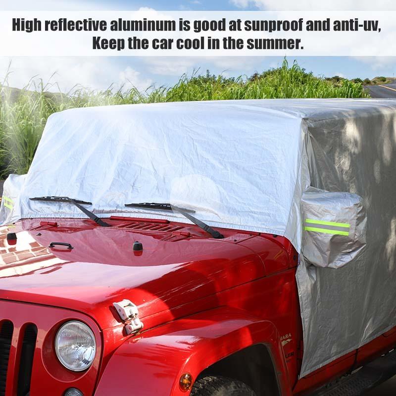 Wodoodporna osłona przeciwsłoneczna na przednią szybę na każdą pogodę pasuje do Jeep Wrangler JK dla Wrangler JL wersja 4-drzwiowa 2007-2023 akcesoria zewnętrzne