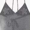 2025 Spring European & American Style Floral Embroidery Lurex Camisole Dress