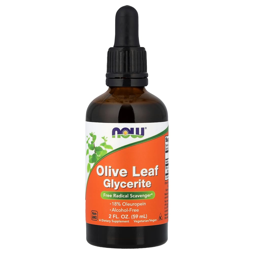 Now Foods Olive Leaf Glycerite, Alcohol-Free, 59ml (2 Fl Oz)
