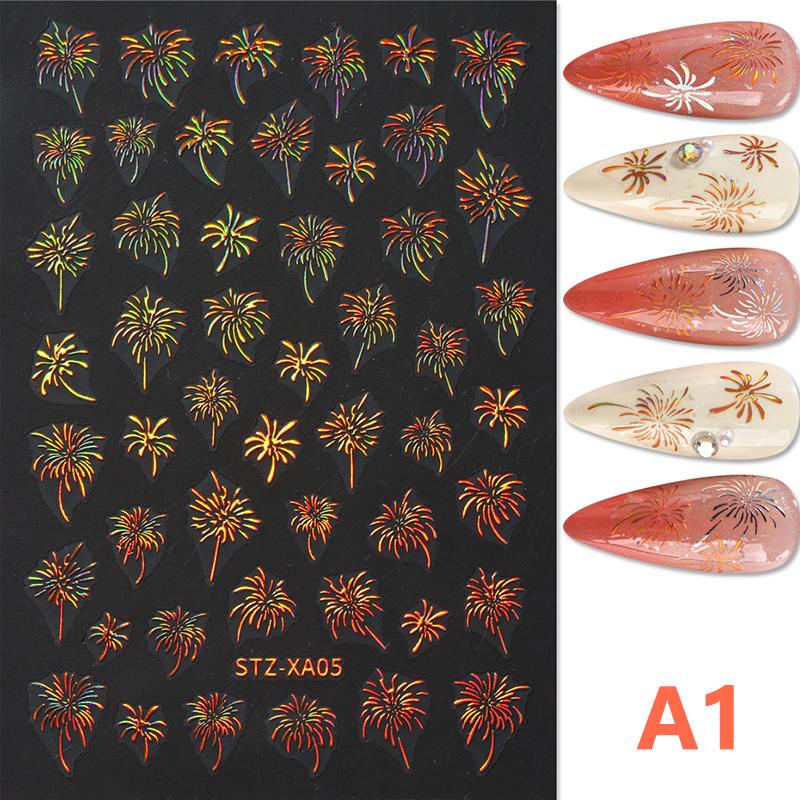 

Наклейки для ногтей «Фейерверк», разноцветные вспышки, стереоскопические самоклеящиеся наклейки для салона красоты, аксессуары для ногтей своими руками
