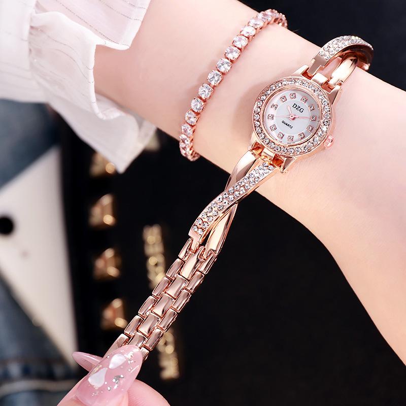 Women's Watch with Diamond Small Dial Fashion Quartz Wristwatch Girls' Minimalist Temperament Wrist Female' Watches