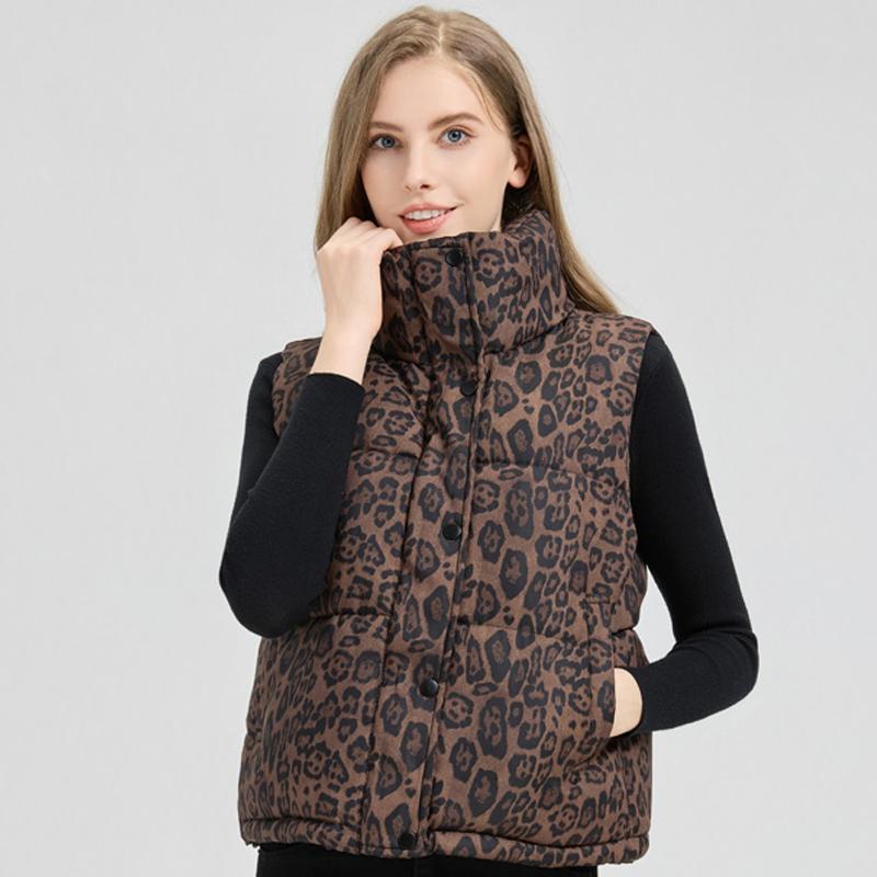 

Fashion Winter Women Vests Thick Warm Sleeveless Parka Woman Short Outerwear M коричневий