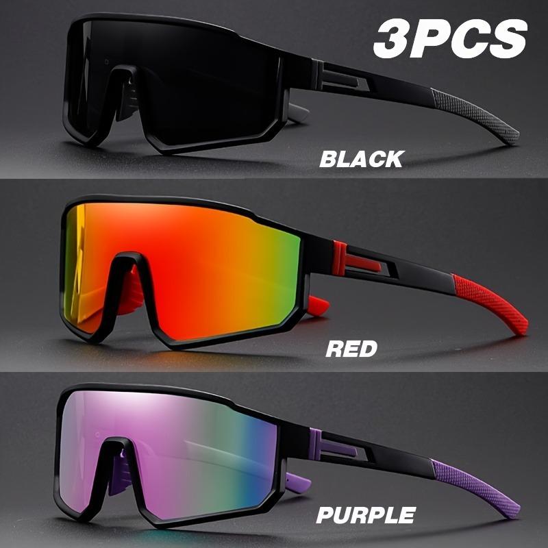 3-piece Set of New Large Frame Sports Sunglasses