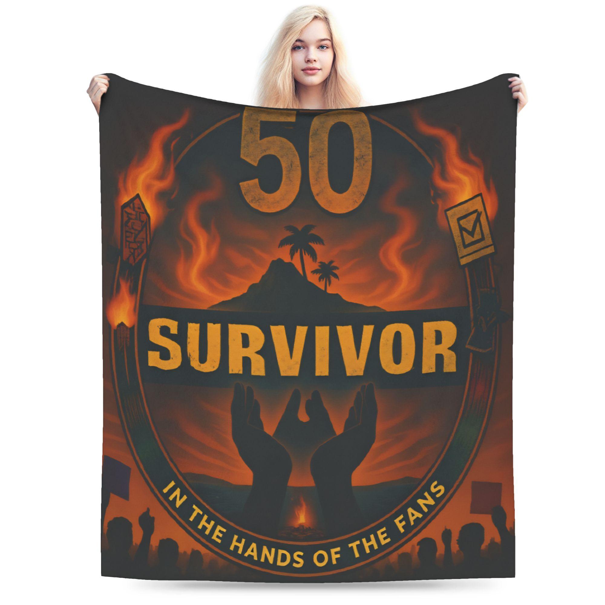 Survivor Season 50  Blankets Winter  Comfortable Throw Blanket For Adults Couch Chair Flannel Bedspread Bed Cover 75x90cm