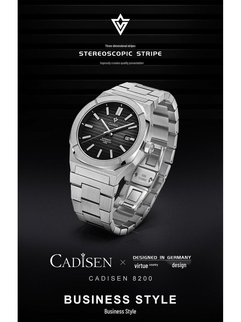 Cadisen Men's Automatic Mechanical Watch with Japan 8215 Movement - Fashion Business Design