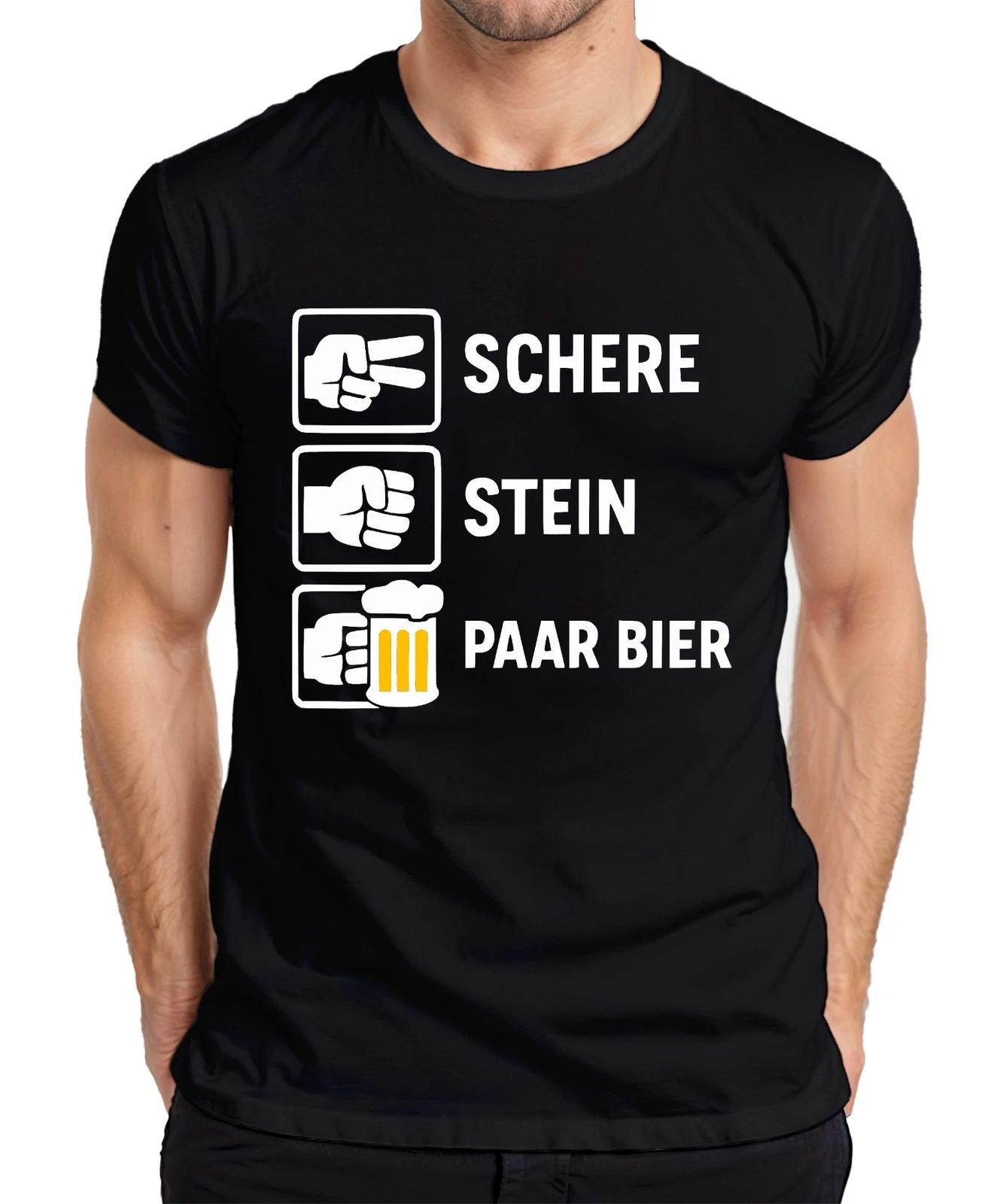 Schere Stein Paar Bier Lustig Spruch Party Bierliebhaber Geschenk Herren T-Shirt M