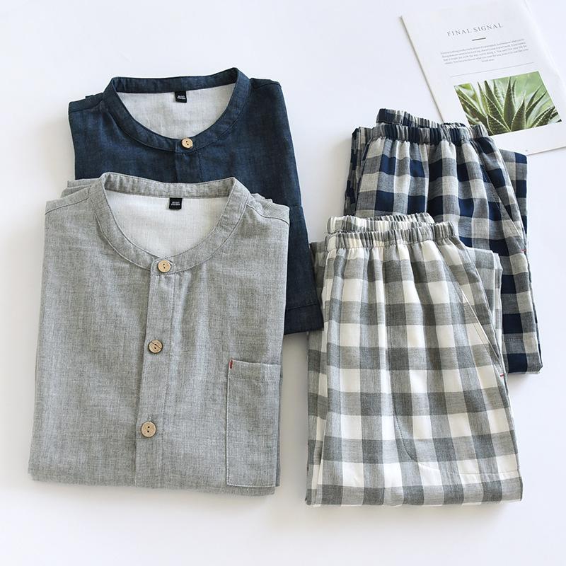 Men's Spring Cotton Home Clothes Long Sleeved Pajamas Outside Spring Autumn
