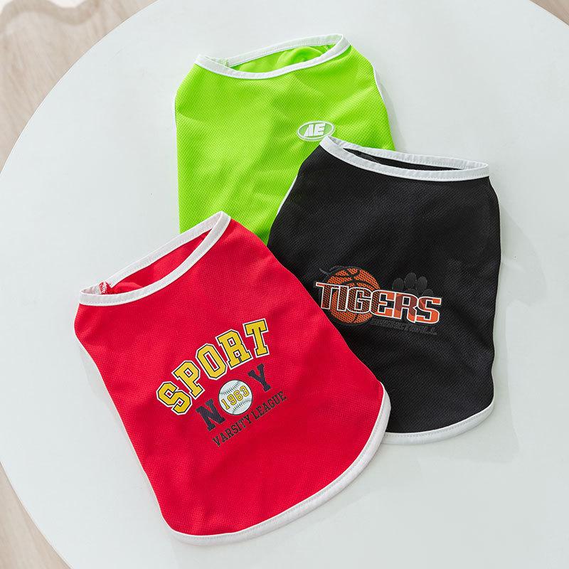 

Summer Thin Breathable Bird s Eye Cloth Fadou Special Vest Bulldog Fat Dog Medium Dog Sports Wind Pet Clothing XXL (recommended weight 25-15 kg) зелений