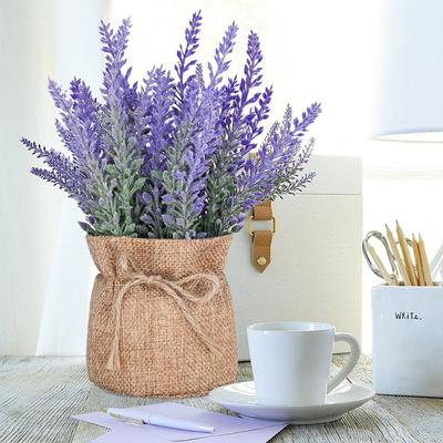 Mini Potted Lavender Flowers Artificial Fake Flower And Plant Flocked Charming Purple For Warm And Loving Home Or Venue Decor
