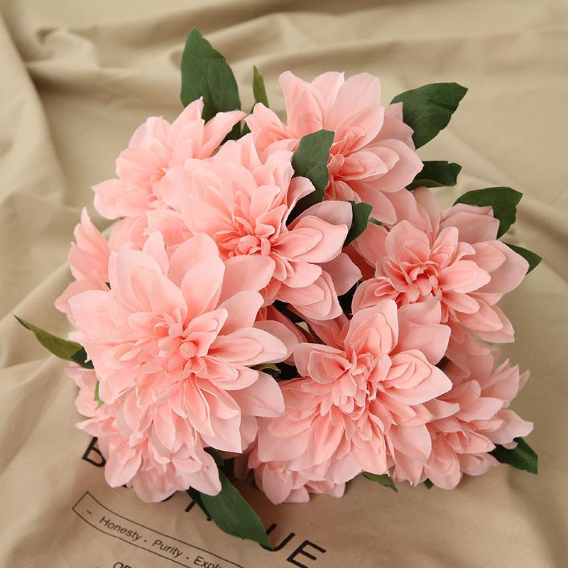 Artificial Dahlia Wedding Decor Flowers With Silk Material For Home And Event Use