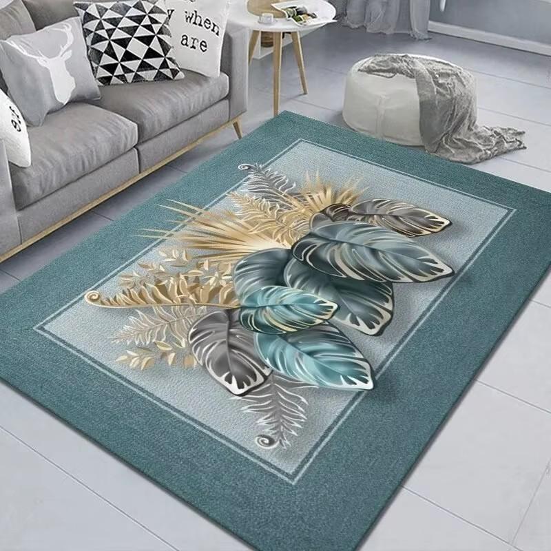 Vintage Floral Pattern Carpet Home Decor Living Room Rug Sofa Coffee Table Mat Washable Non-slip Bath Kitchen Bedroom Floor Mat