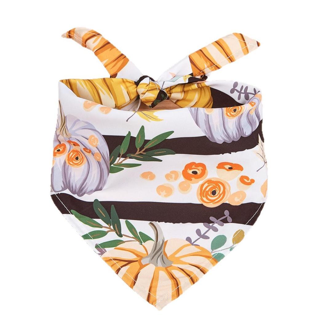 New Fashion Twill Thanksgiving Dog Scarf: Polyester Triangle Bandana for Pets