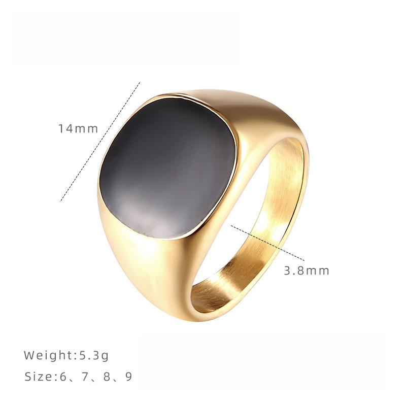 Exaggerated Black Oil Drop Ring Female Niche Design High-end Ring Titanium Steel Does Not Fade Light Luxury Accessories