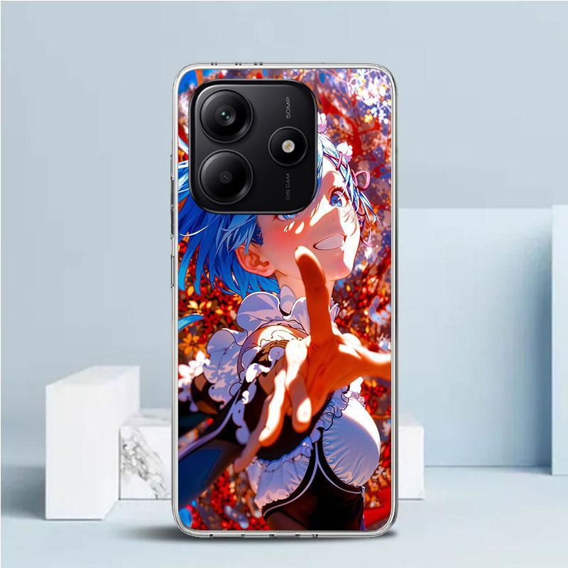 R-Rem Re Zero Anime Soft Cover for Xiaomi Redmi Note 15 14 13 12 Pro Plus Phone Case 14S 11S 11T 11E 10S 10 4G Pattern Shell Red