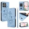 Wallet Case for Moto G17 - Leather/PU, Blue, With Lanyard