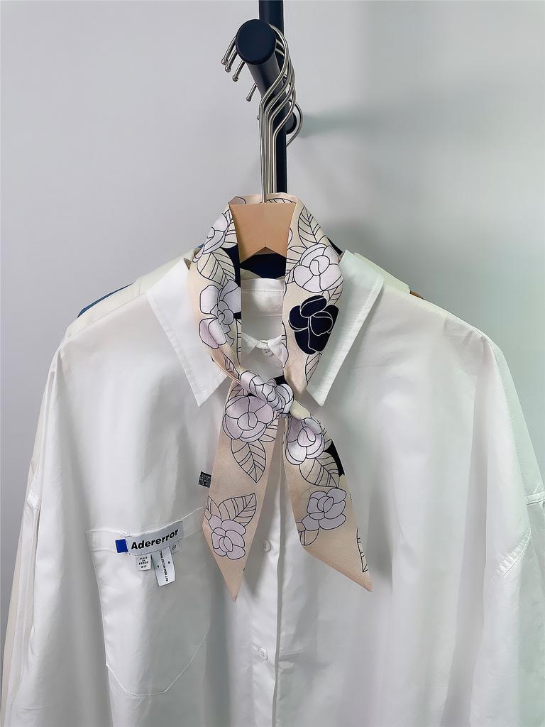 Brand Scarf Design Rose Bag 100% Silk Scarves Women Fashion Neckerchief Scarf For Ladies Hair Accessories Foulard Headbands
