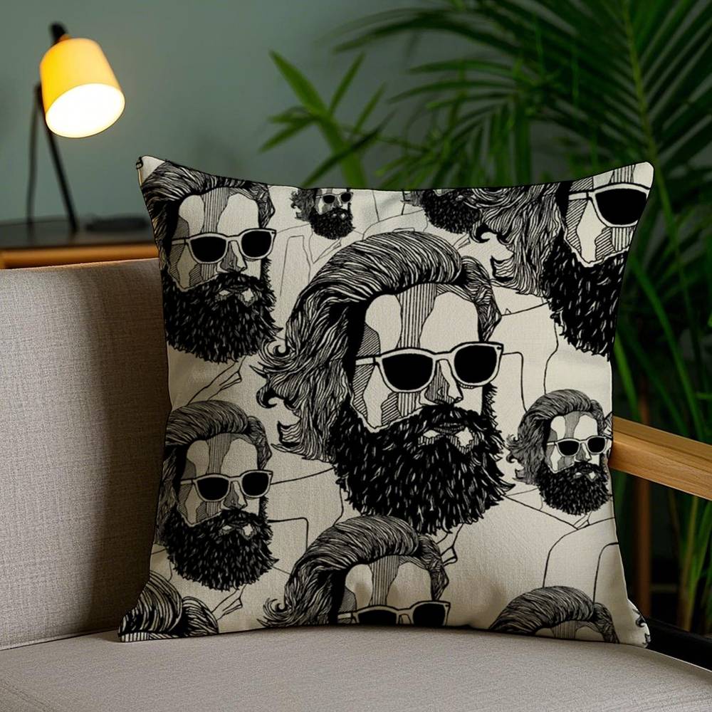 Father J-John Misty Pillow Case Home Dorm Chair Back Short Plush Double-Sided Printing Office Nap Time Cushion Cover
