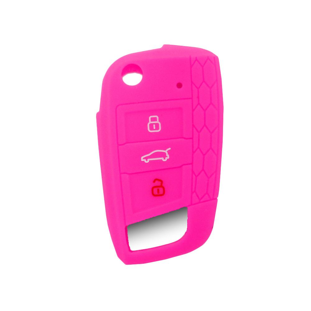 For Volkswagen GTI Folding 3-button Silicone Key Bag and New Passat Honeycomb Soft Rubber Car Remote Control Protective Cover
