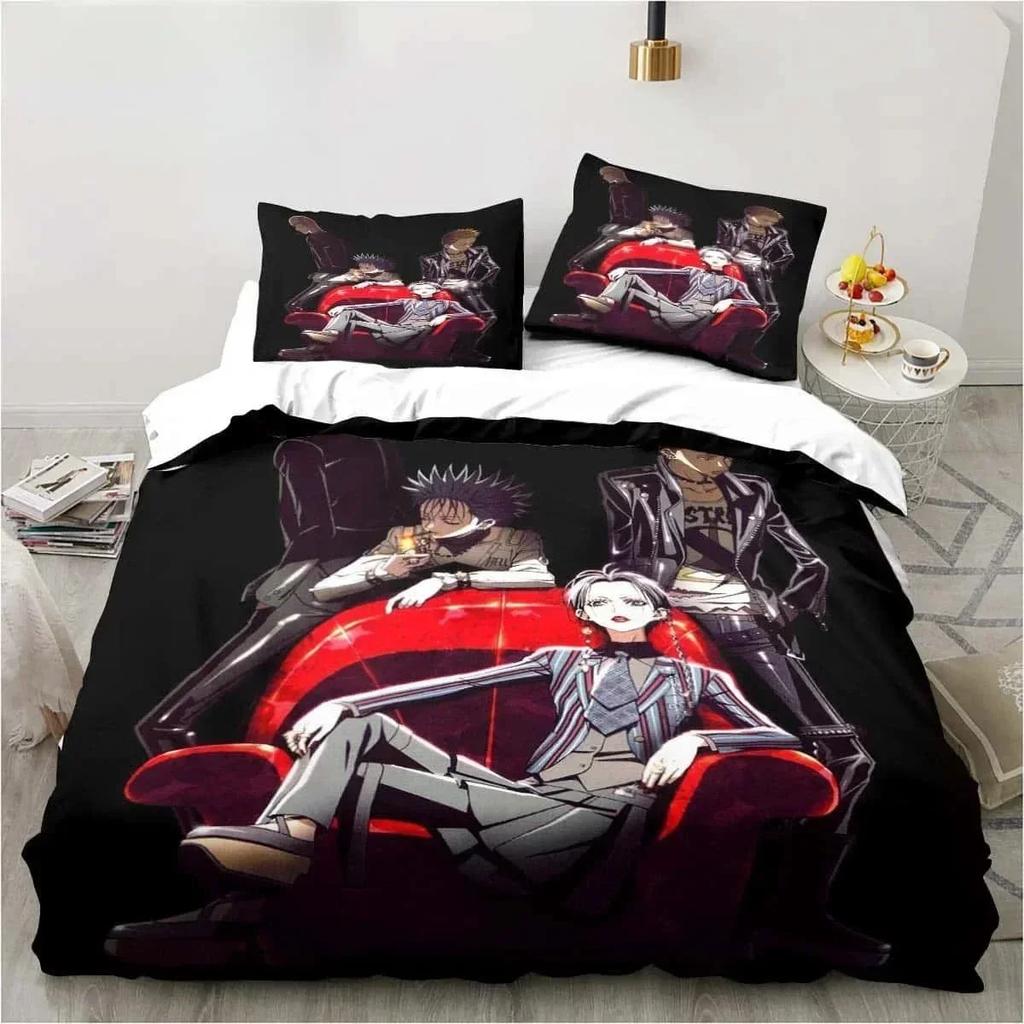 3D Print Cartoons Black Stone NANA Manga Bedding Set Printed With Pillowcase Duvet Cover Soft Queen King Size Bedclothes Home