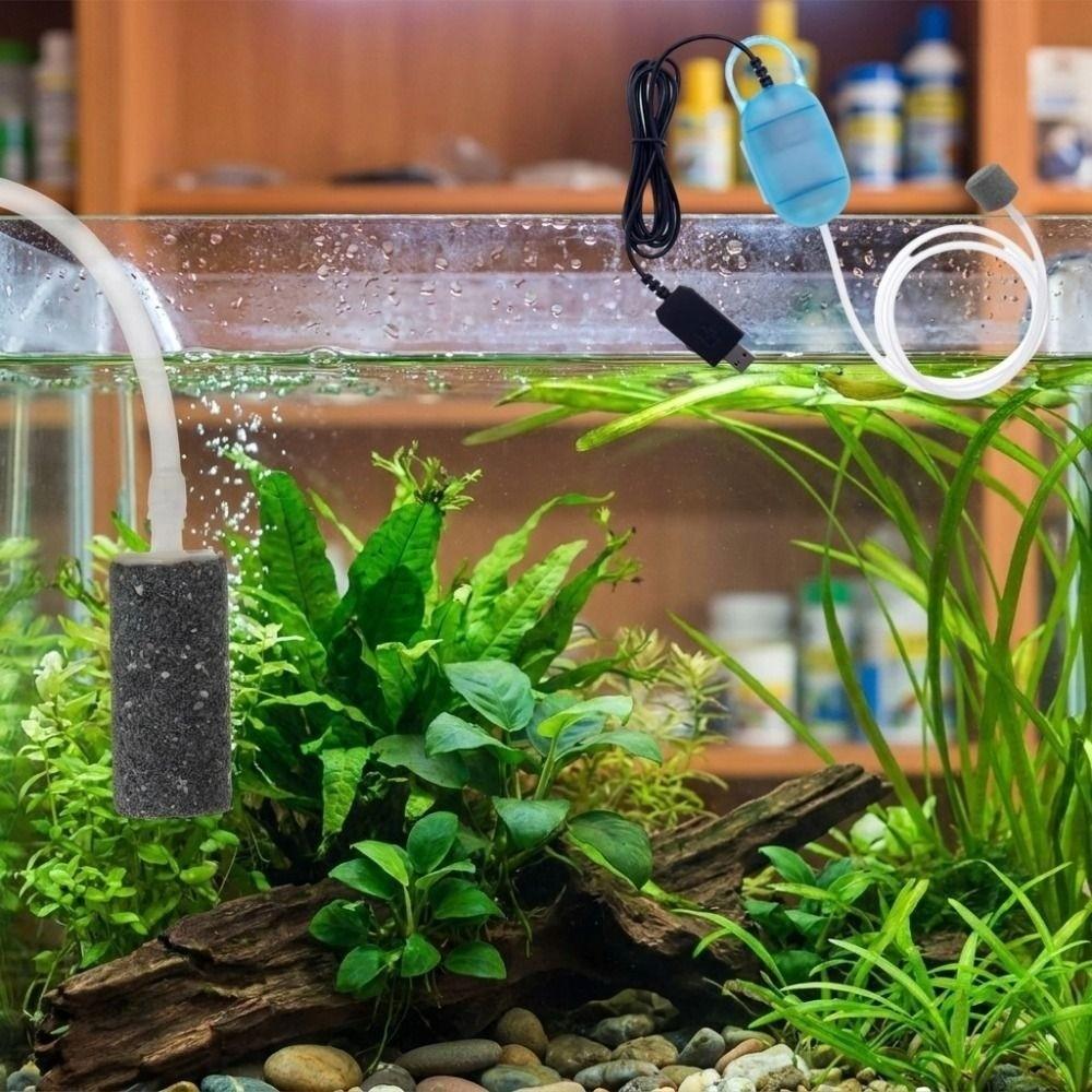 Ultra leise Aquarium-Luftpumpe Mini Tragbar Sauerstoffspender Luftbelüfter Innen-Fischzucht