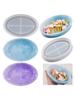 Crystal Dripping Resin Lace Storage Tray Oval Striped Dish Silicone Mold  Storage Box Ornaments for Jewelry Making