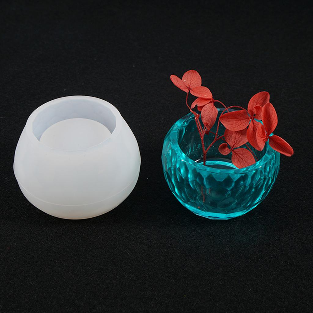 3 Pcs Handmade Round Bowl Hexagon Cup Dishes Resin Mold Fruit Tray Plate Jewelry Box Casting Mold UV Crystal Epoxy Molds