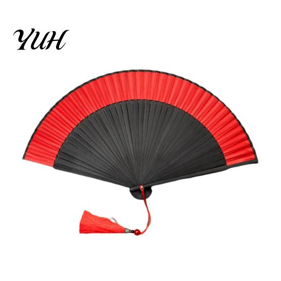 Sophisticated Gift Folding Fan Bamboo Hand-Held Chinese Vintage Lightweight Cooling Exquisite Tassel Handheld with Tassels for Dance Music Festival