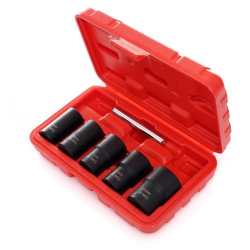 Set of Sockets for Machined Screws 1/2" 17-27mm, Punch 6 Pcs Kraft&Dele