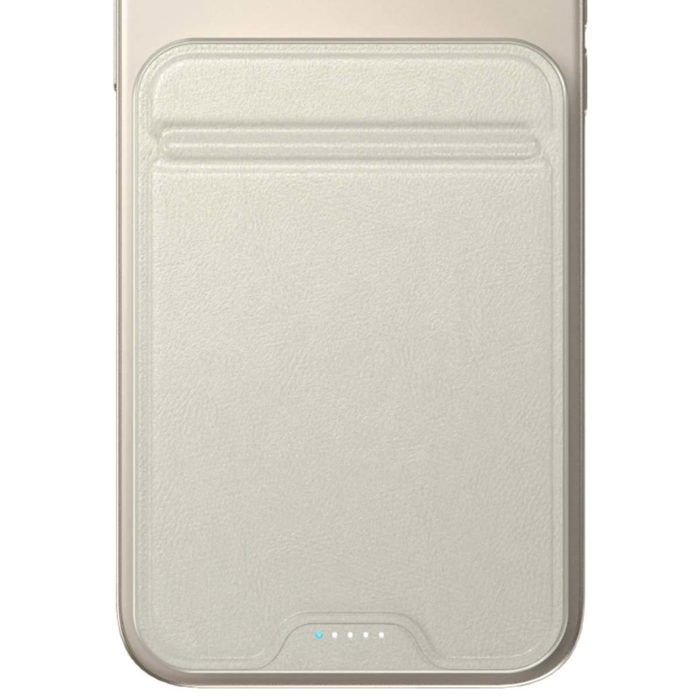 Magnetisches Externes Akku 5000mAh MagSafe & Qi2 mit integriertem Ständer Satechi Beige