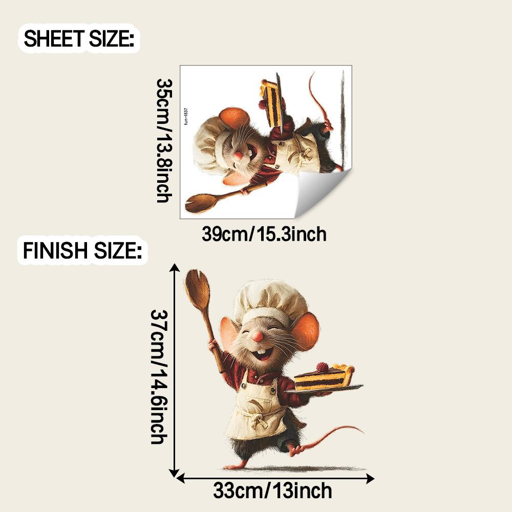 Christmas Atmosphere Decoration Cartoon Cute Mouse Kitchen and Dining Room Background Decoration Wall Stickers