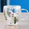 Heat-Resistant Double-Walled Glass Cup with Real Dried Flowers