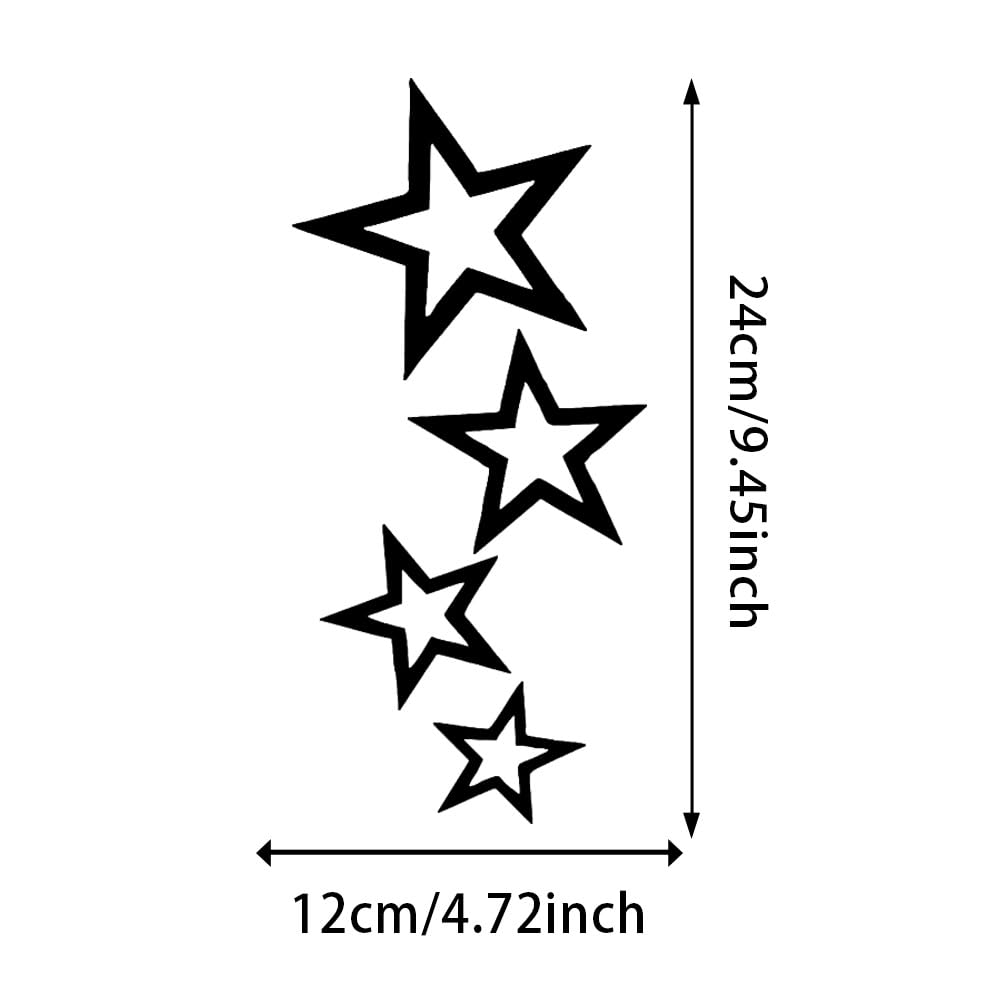 2 Piece 12x24cm Star Car Sticker Vinyl Decal Waterproof Sticker Car Truck Bumper Rear