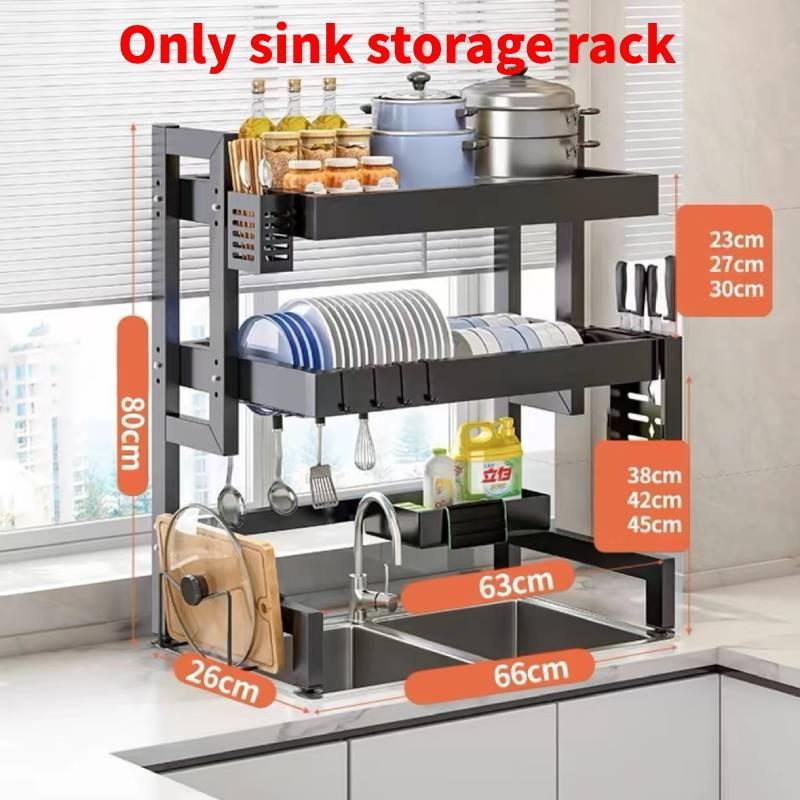 Wall Hanging Dish Drainer For Kitchen Counter With Drainage And Storage Function