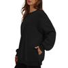 TIFICY Pullover e maniche lunghe con scollo a manica lunga primavera autunno stampa tinta unita moda casual da donna