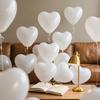 50pcs/bag 10Inch Elegant White Heart-Shaped Latex Balloons for Wedding Birthdays Anniversary Party Atmosphere Decor