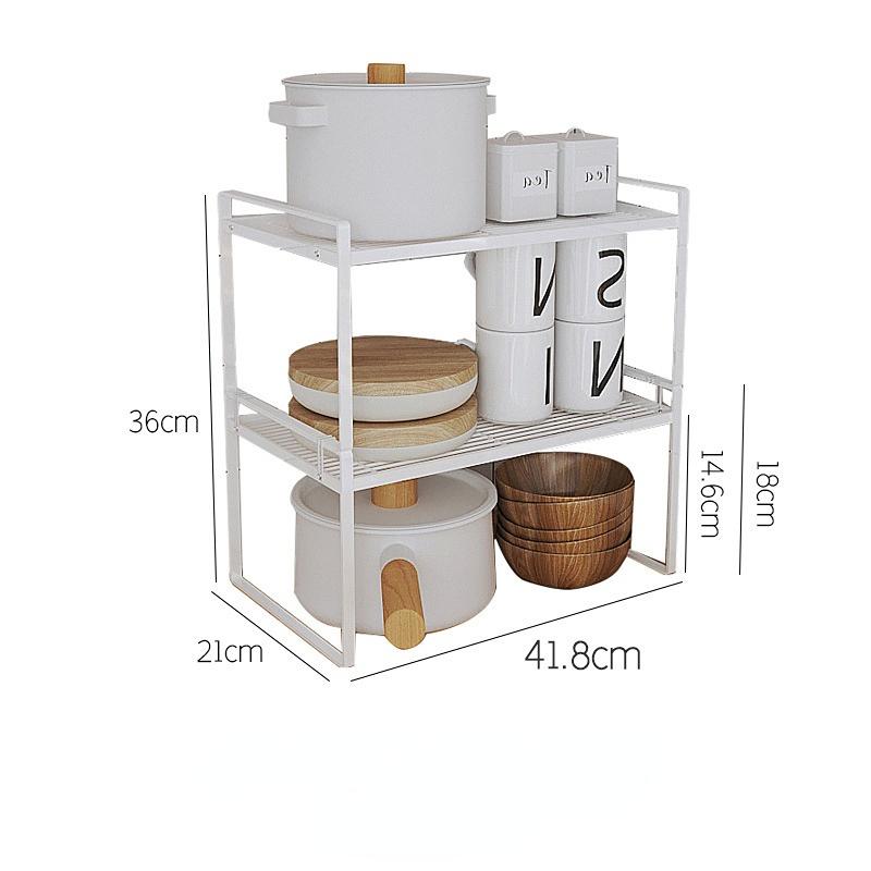 2Pack Cabinet Shelf Organizer Storage Rack Stackable Spice Rack Kitchen Space Saving Double-Layer Shelf  Under Sink Storage Rack