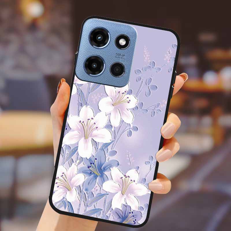 For Motorola G 5G 2025 Phone Case Bumper Soft TPU Silicone Back Cover 3D Flower Emboss Shell For Motorola Moto G 5G Fundas Coque