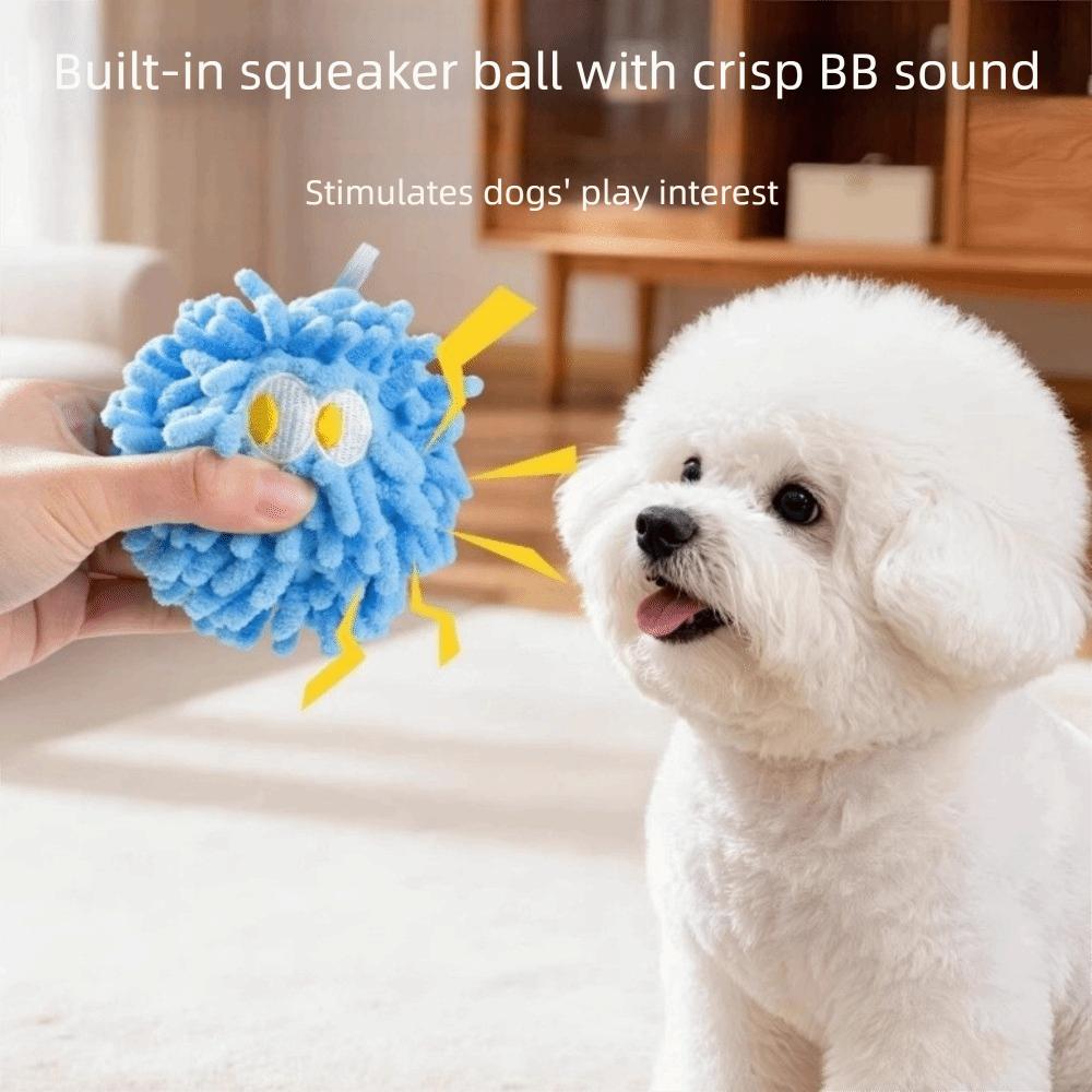 Funny Bite-Resistant Dog Vocal Flash Ball Glowing Soft Pet Interactive Pom-pom Ball Pet Mop Ball for Dogs Puppy Cats