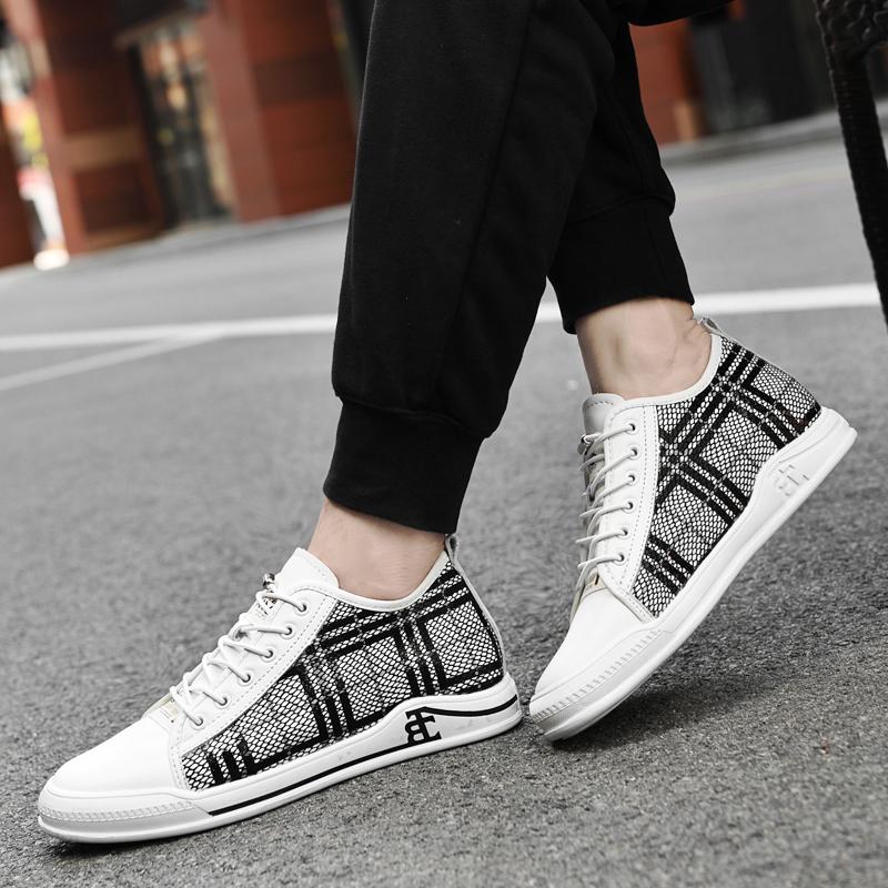 Fashion Lift Men Sneakers Elevator Shoes Hidden Heels Breathable Heightening Shoes For Men Increase Insole 6CM Sports Casual Height Shoe