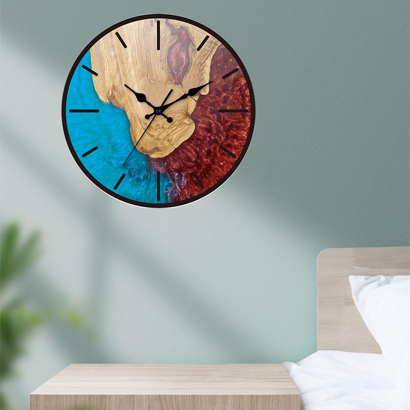 Nordic Minimalist Wood Grain Acrylic Silent Wall Clock for Living Room Decor